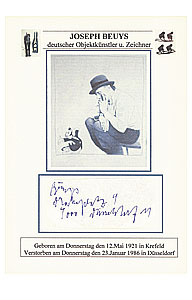 Joseph Beuys: Autogramm